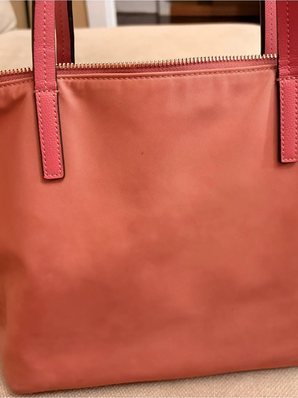 kate spade Pink Nylon Tote with Gold Hardware